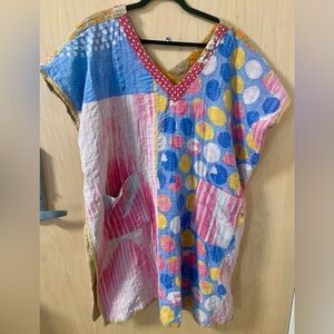 Reversible Kantha Cotton Dress / Tunic – Handmade from Vintage Saris